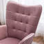 Fauteuil d'appoint contemporain capitonné en velours soyeux avec repose-pieds, mauve-881381521