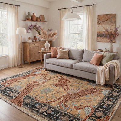 Tapis brun / noir à motif léopard Allandale