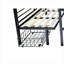 Structure de lit double transformable, fabrication en acier noir, lit mezzanine convertible en lit superposé avec ensemble de table sous le lit