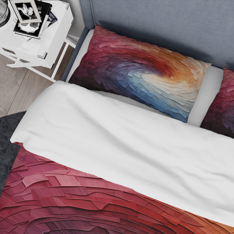 Colourful Rainbow Wave I - Rainbow Duvet Cover Set, King Duvet Cover + 2 King Shams