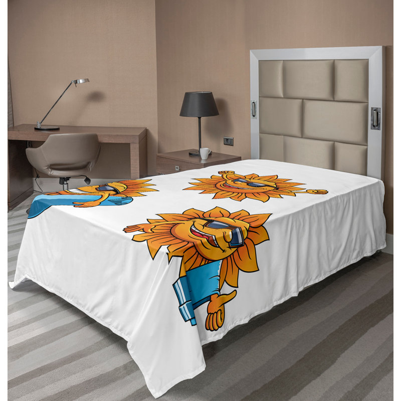 Drap de dessus hippie Ambesonne, Drap plat pour lit simple