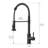 Blackened Stainless Steel Kitchen Faucet With Pull Out Spray And Long-Lasting Single Handle 360 Rotatable Black Easy-Operate-90045737