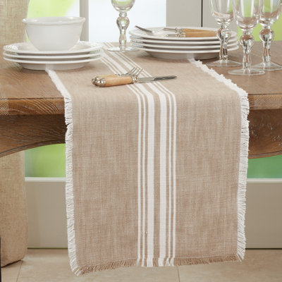 Striped 100% Cotton Table Runner