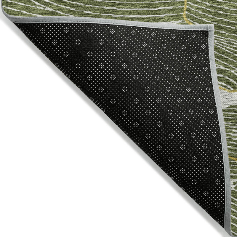 Tapis intérieur / extérieur lavable olive Sahari , 10 pi x 14 pi
