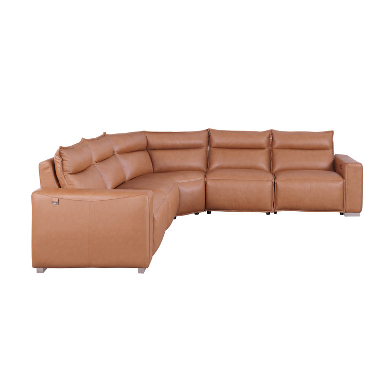 Canapé modulaire en cuir italien Luxury Luxury, Cuir de chameau