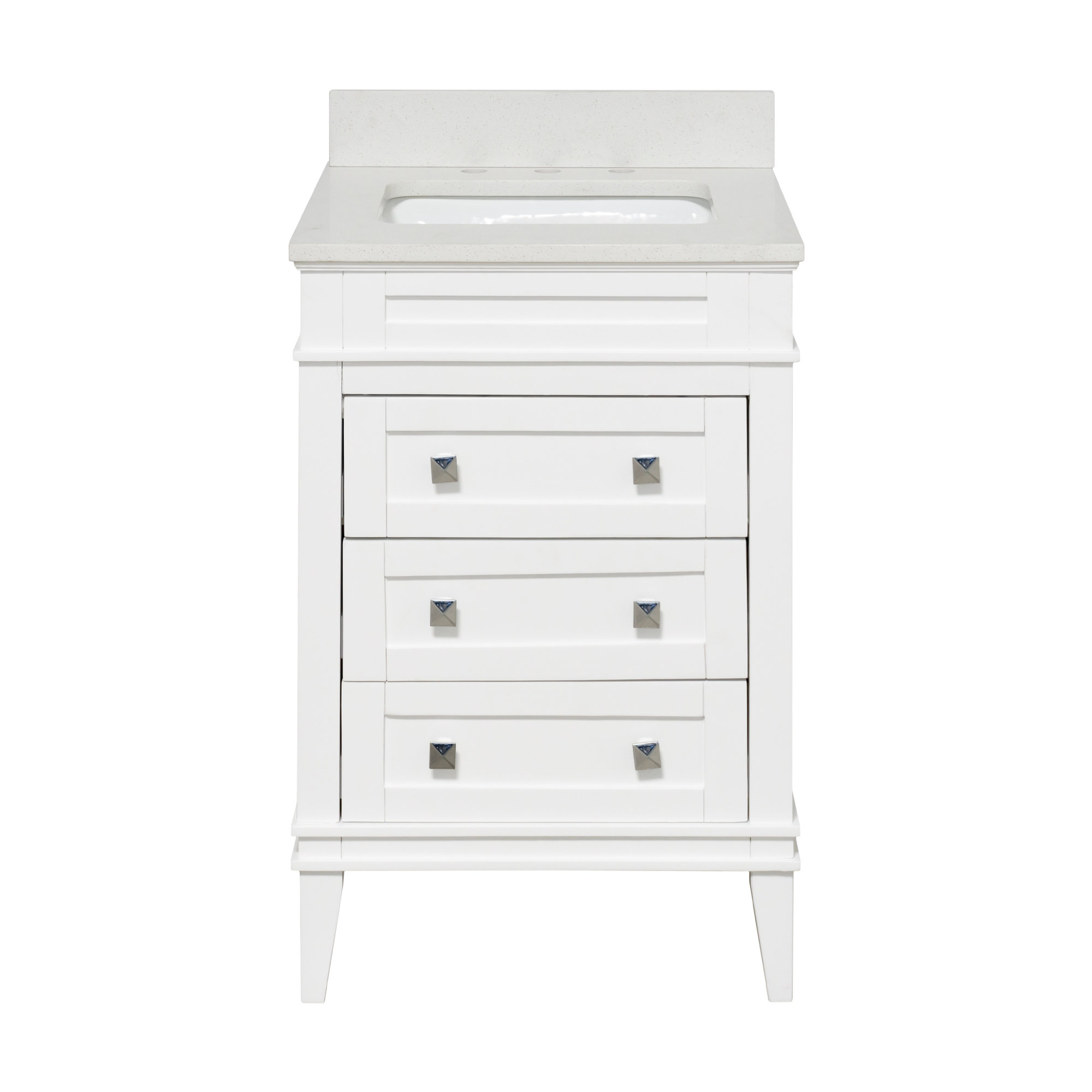 Frankfurt 24'' Single Bathroom Vanity, Quartz, White
