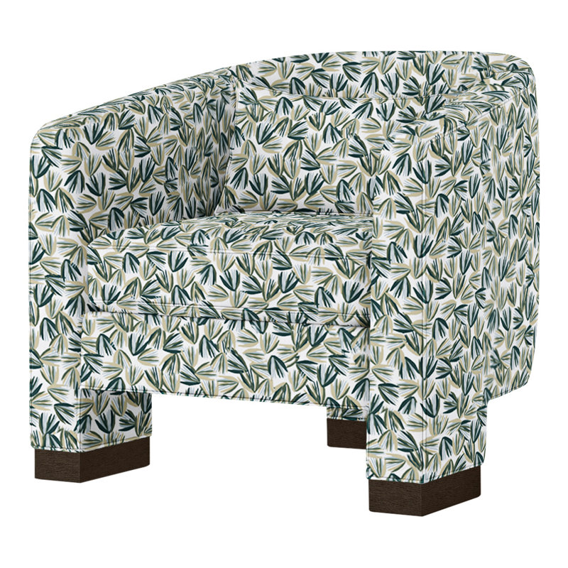 Fauteuil demi-tonneau Admiral, Perigold Palmetto Verdigris, Expresso
