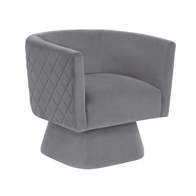 Chaise pivotante à 360 degrés en velours gris - Coussins de siège pivotants en bois massif et contreplaqué