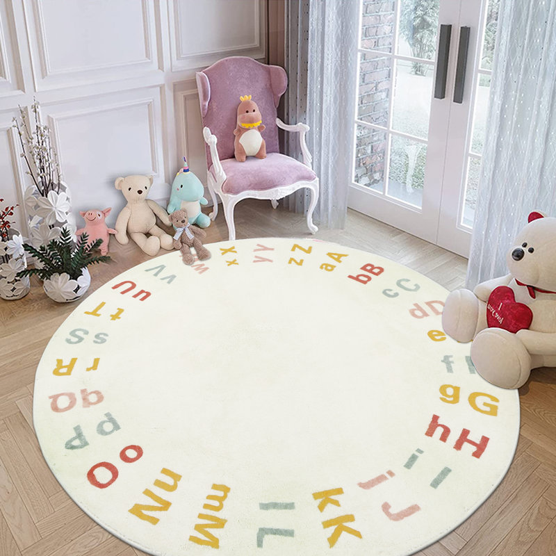 Tapis doux pour enfants ABC, Rond 6 pi