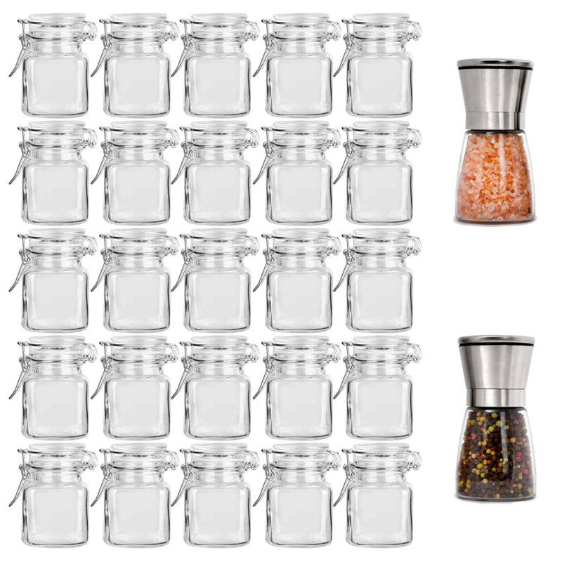 Ensemble salière et poivrière en verre