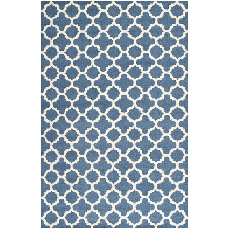 Cannen Hand Tufted Wool Geometric Rug, Rectangle 5' x 8'