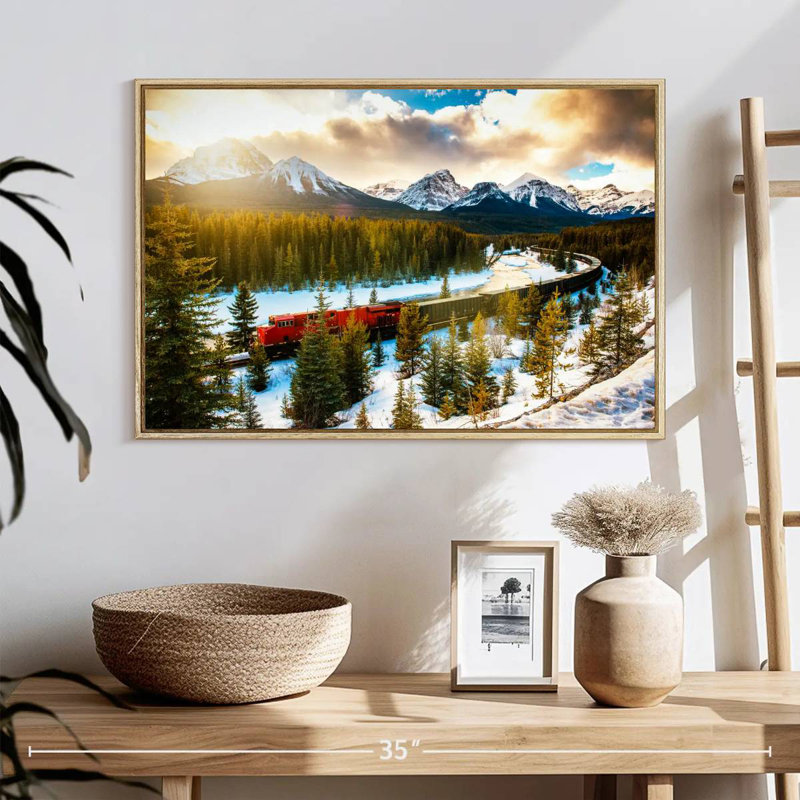 Chemin de fer du Canadien Pacifique, Cadre flottant en bois naturel, 25 po x 17 po