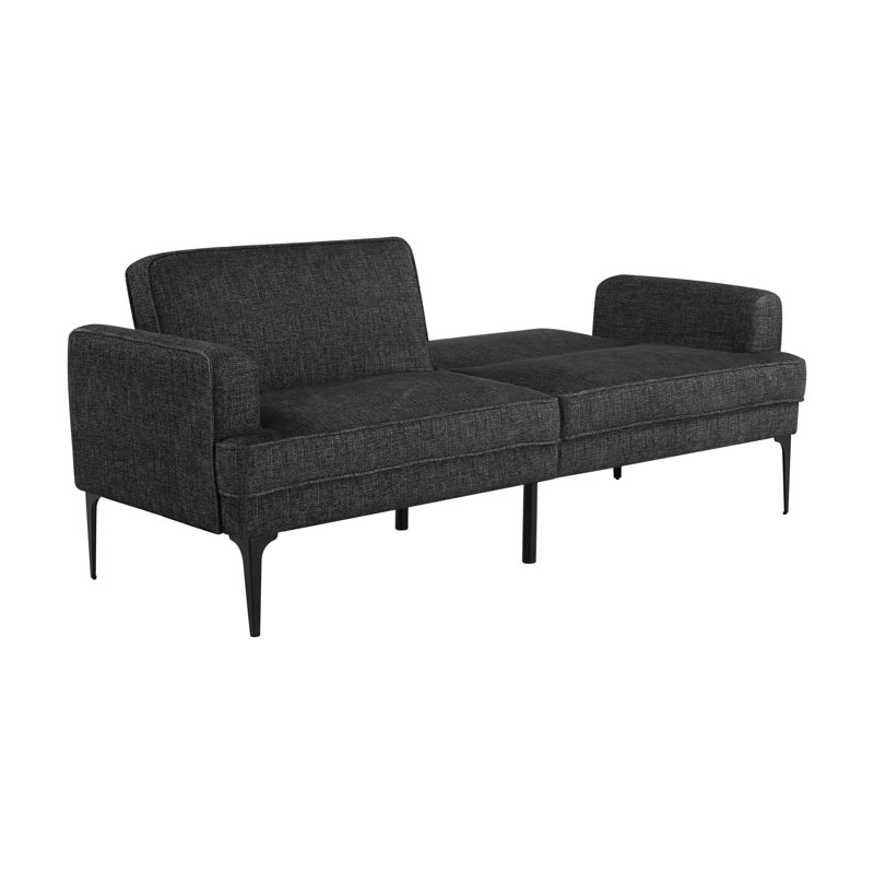 Serta Paulsen Split Back 83.1" Convertible Sofa, Metal Leg, Easy Assembly, Black