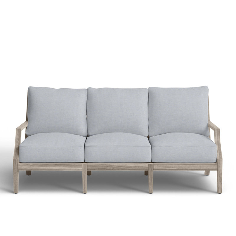 Haley Teak Sofa - Oyster, Oyster Teak, No welt + Standard fill, Linen Chambray