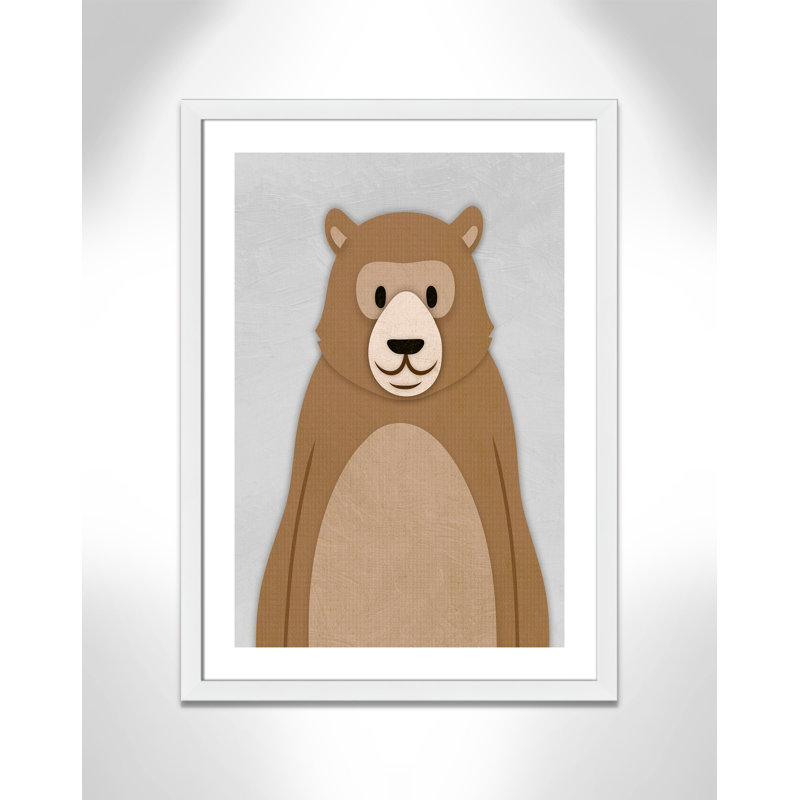 Adhésif décoratif Cheery Bear, H 34,5 po x l 24,5 po x P 0,6 po, Encadré plat blanc