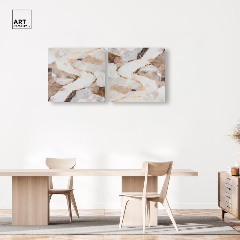 Ensemble de profondeurs caramel sur toile, art bohème délavé par Art Remedy, H 30 po x l 30 po, Toile tendue