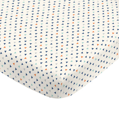Drap-housse pour lit de bébé 100% coton triangles Garden City