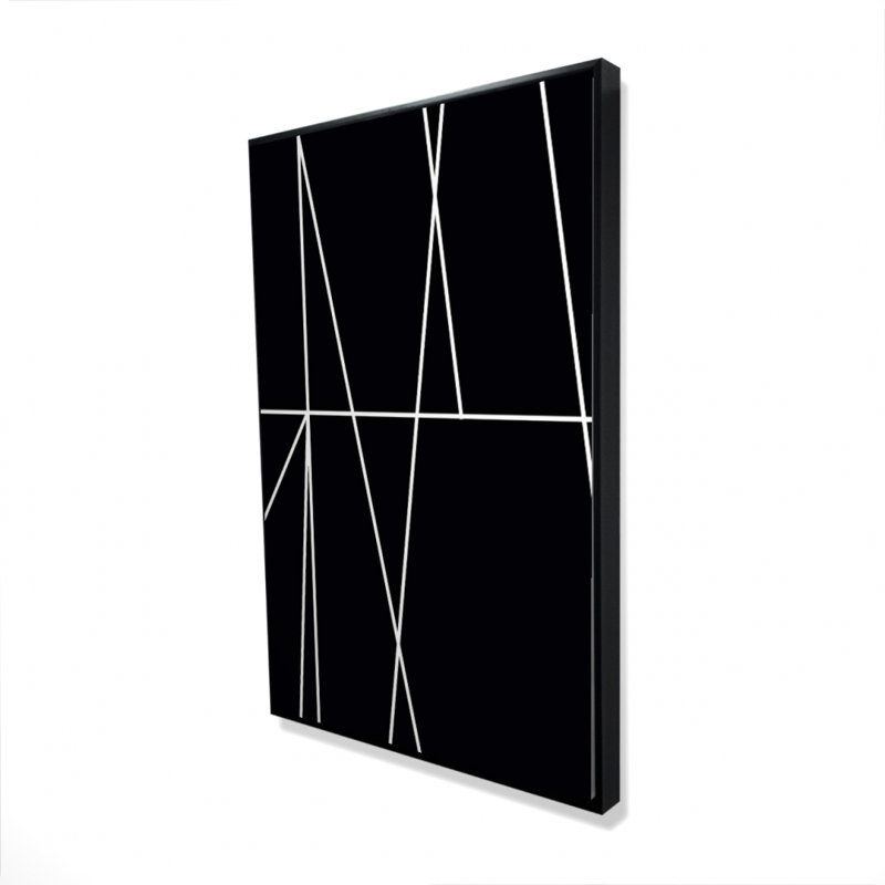 "Rayures blanches sur fond noir", H 36 po x l 24 po