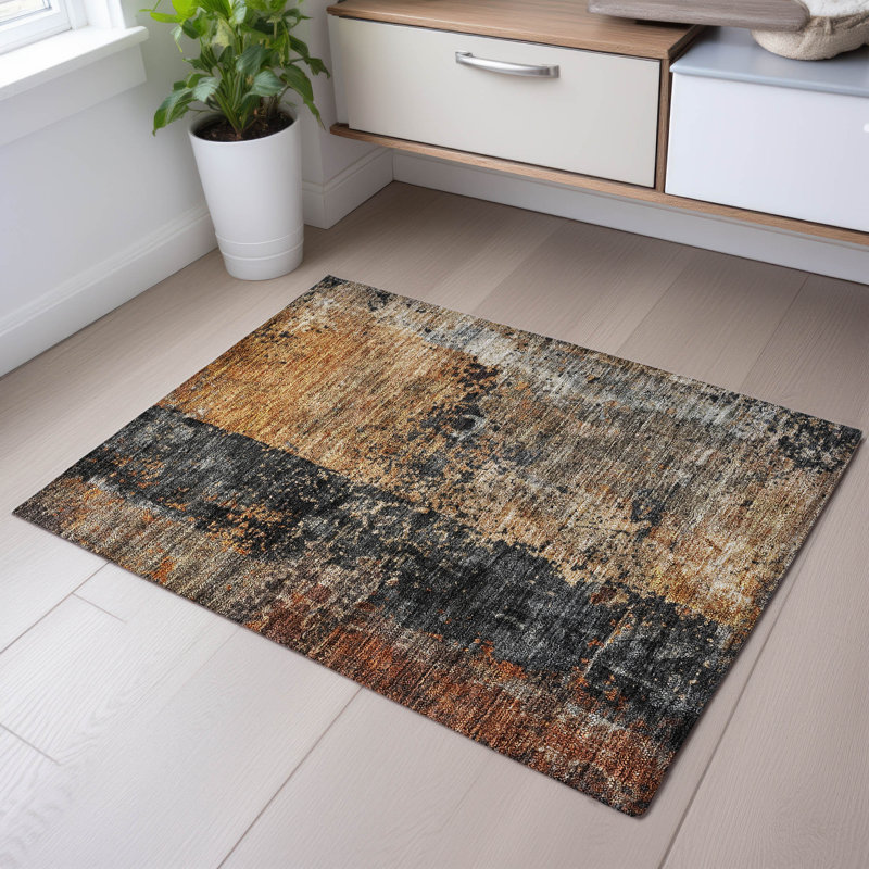Premium Machine Washable Jessie AMF1205 Abstract Rug, Rectangle 1'8" x 2'6"