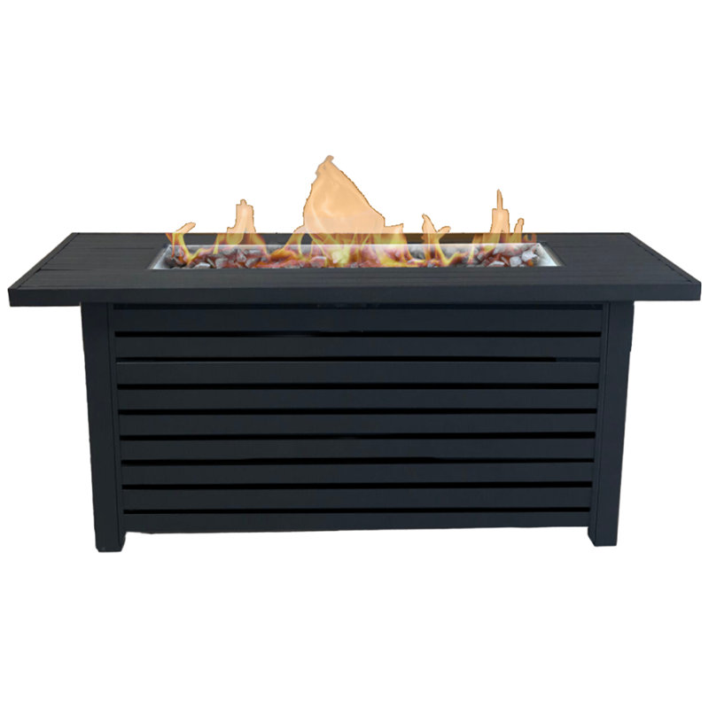 Table de foyer d'extérieur en acier au propane / gaz naturel avec couvercle