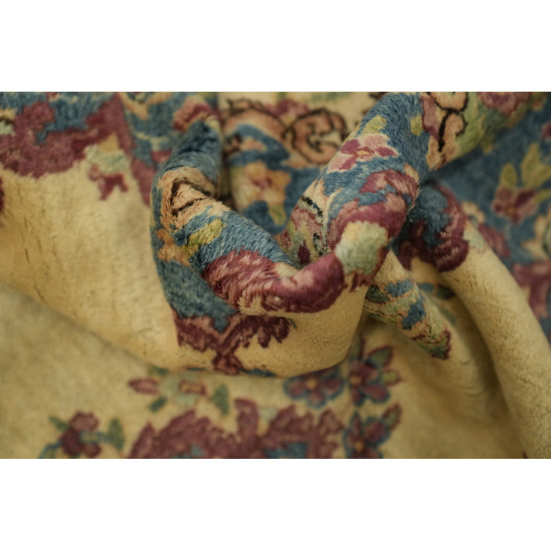 Tapis en laine à motif floral rétro de qualité supérieure 4 x 7