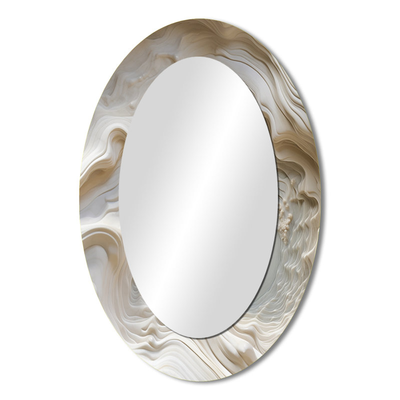 Miroir mural crème crème en spirale Nebula II, 36 po x 24 po