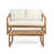 Coussin beige / structure en teck sélectionné