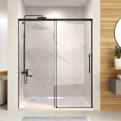 44-48" Wide X 72" High  Single Sliding Shower Door With Clear Glass