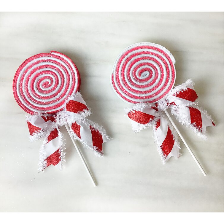 The Holiday Aisle® 2 Faux Lollipops and 1 Faux Candy Piece