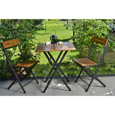 Latoria 2 - Person Metal Patio Dining Set with Square Table