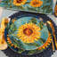 Ensemble de 4 grandes assiettes Golden Sunflowers