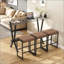 Ensemble de table de bar et de chaises 4 pièces Modern avec plateau en verre trempé, sièges en cuir PU, structure en métal pour l'intérieur et l'extérieur-129945739