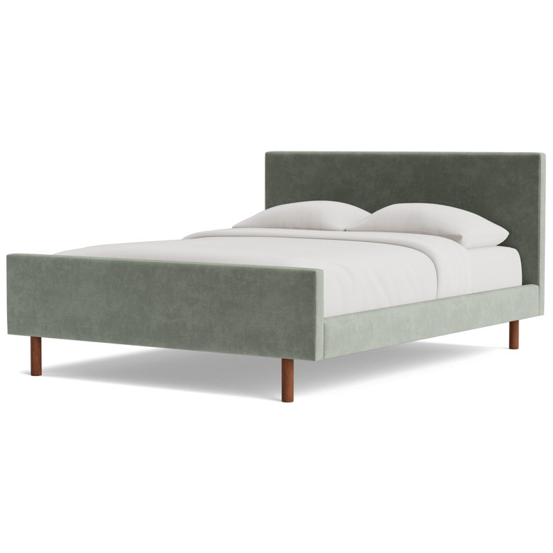 Skinny Fat Bed, Velvet - Sage, Queen