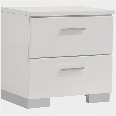 Dulcey White High Gloss 2-drawer Nightstand