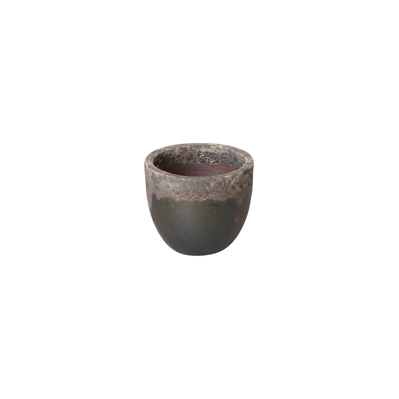 Handmade Ceramic Planter, Teal, 9'' H x 9'' W x 9'' D