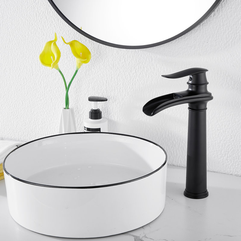 Single-handle Bathroom Faucet with Drain Assembly, Matte Black