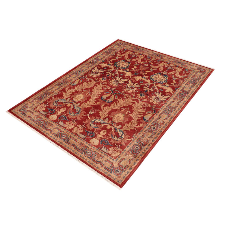 Tapis oriental rouille en laine noué à la main 4 pi 10 po x 6 pi 11 po Parmjeet