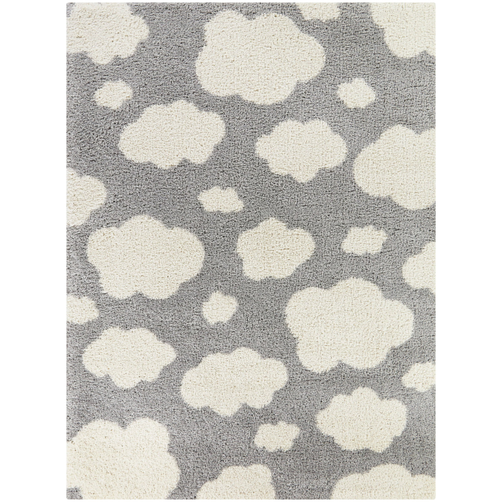 Primland Cloud Shag Area Rug, Rectangle 3'11" x 5'7", Light Gray