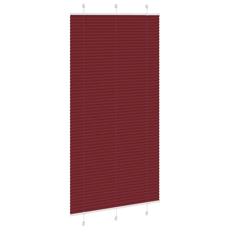 Room Darkening Pleated Shade, Bordeaux Red, 105cmW x 200cmL