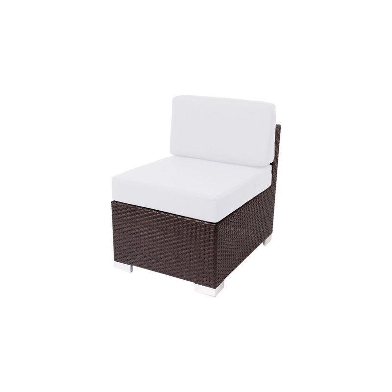 Chaise de terrasse avec coussins Aruba, Blanc