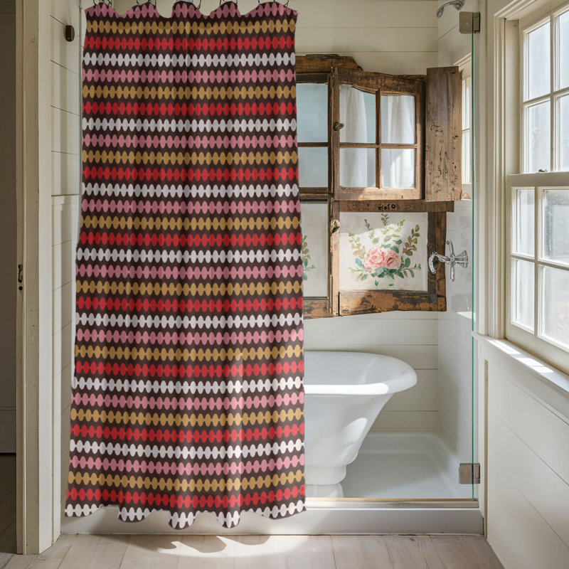 Rose Amour- 1 Piece Standard Shower Curtain 0119, 74"H x 71"W