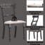 Chaises d'appoint en lin brun de 2 accents gris patiné, siège rembourré, élégant pour tout espace