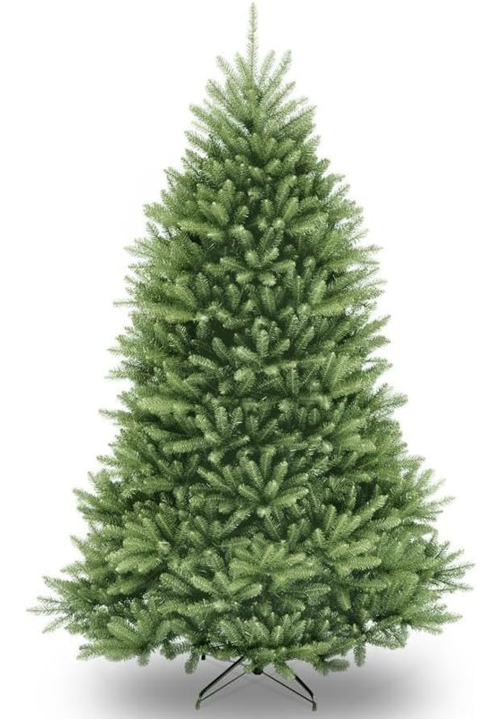 Arbre de Noël artificiel, conception à charnière non éclairée de qualité supérieure de 4,5 pi, branches réalistes denses avec assemblage facile, base