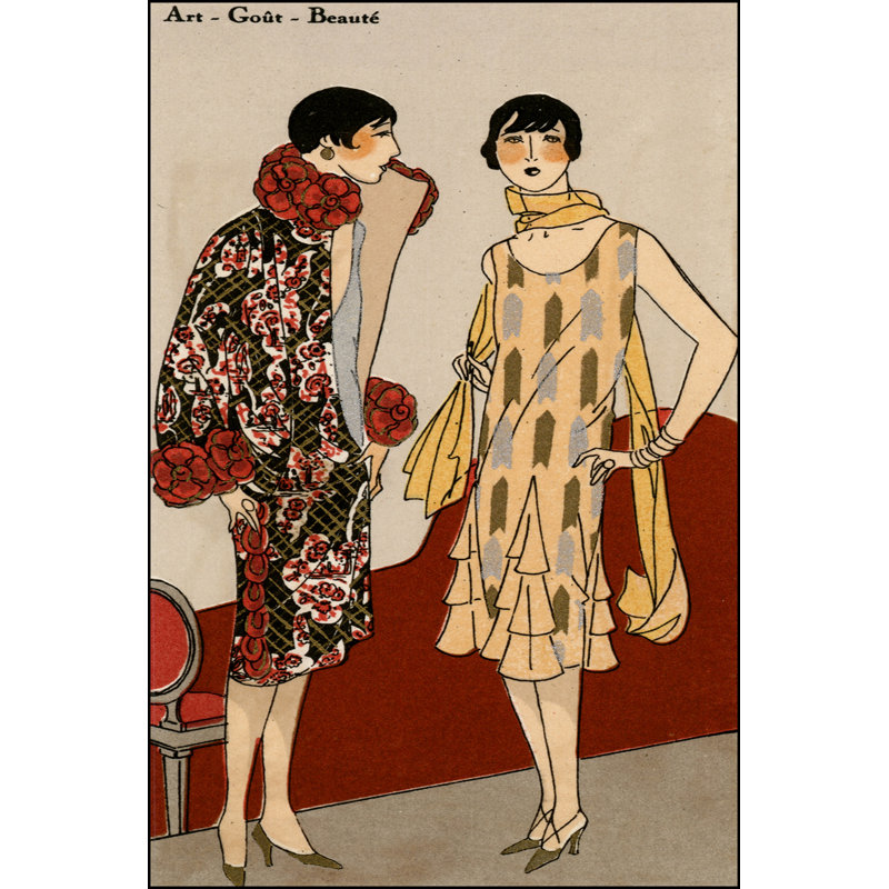 Vintage Couture VII - peinture sur toile tendue, H 18 po x l 12 po x P 1,25 po