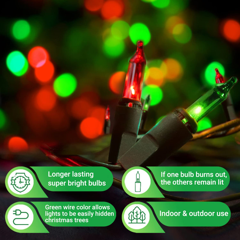 Guirlande lumineuse de Noël 100 lumières Tupkee, Rouge / Vert