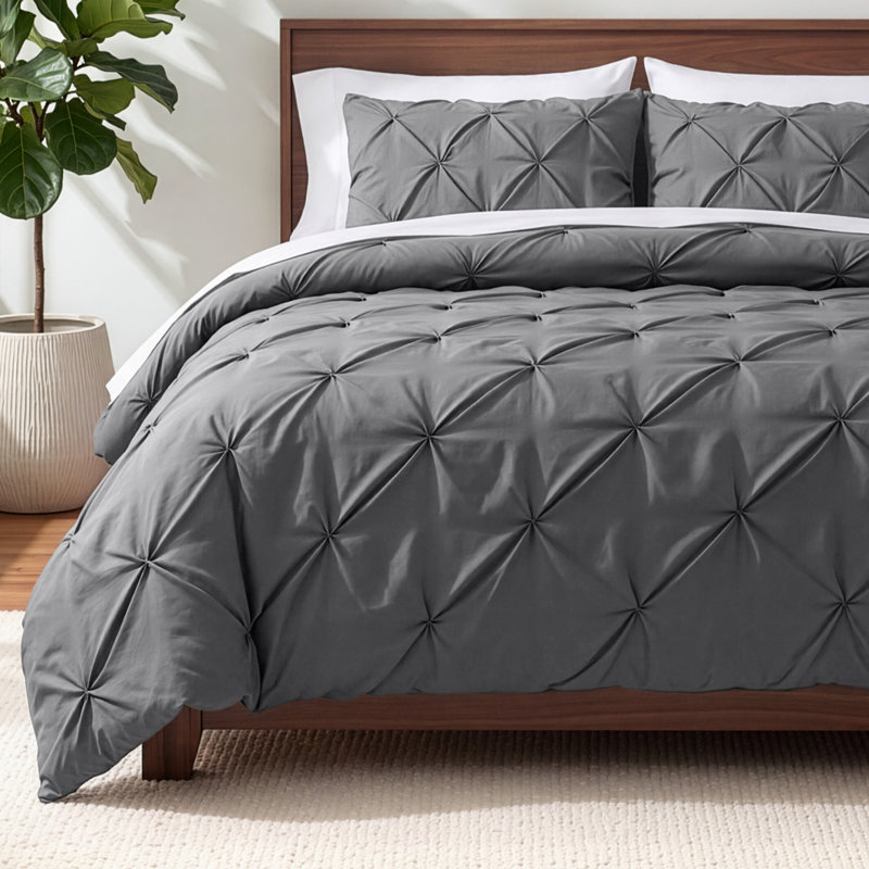 Down Alternative Pintuck Comforter Set, Twin/Twin XL Comforter + 1 Standard Sham