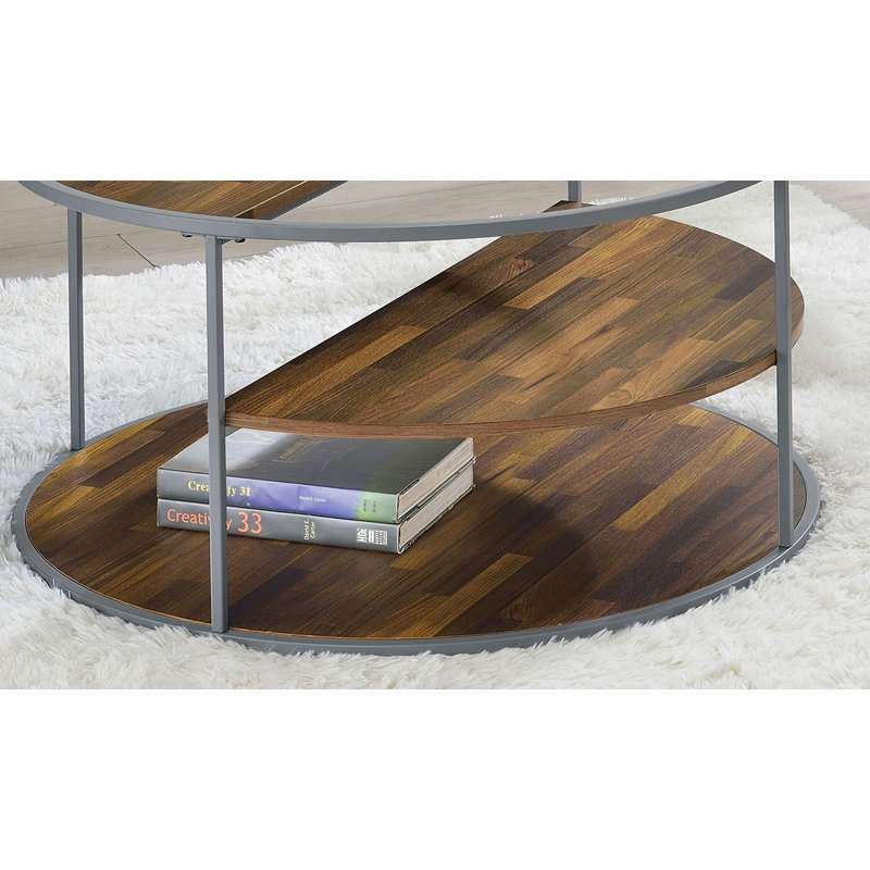 Table basse à demi-tablette centrale