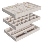 3 Piece Jewelry Organizer Tray Set