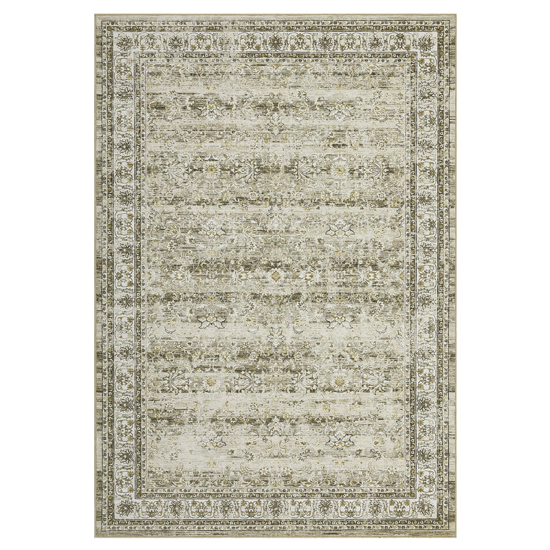 Oriental Machine Washable Rug for Living Room Bedroom Vintage Non-Slip Low Pile Rubber Backing Area Rug for Playroom Office Kitchen Dining Room Dorm and Bedside Decor