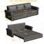 Canapé-lit convertible moderne, canapé-lit 3 en 1 avec lit escamotable, canapé futon en similicuir avec garniture cloutée et accoudoirs roulés pour le salon, gris-1170297537